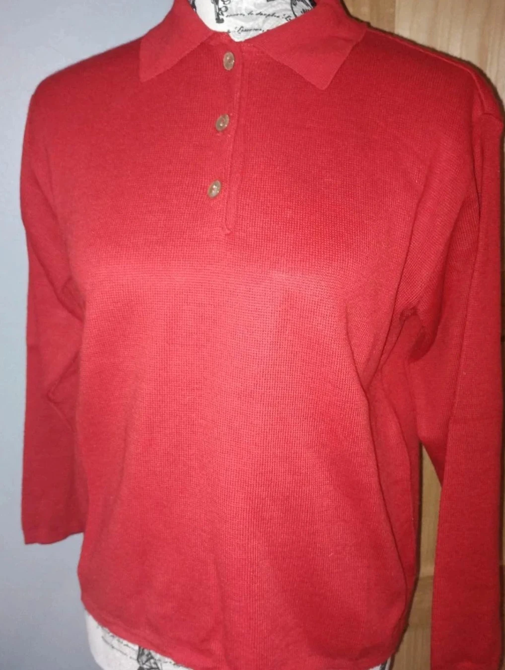 Polo rouge femme, Damart , laine, T38/40